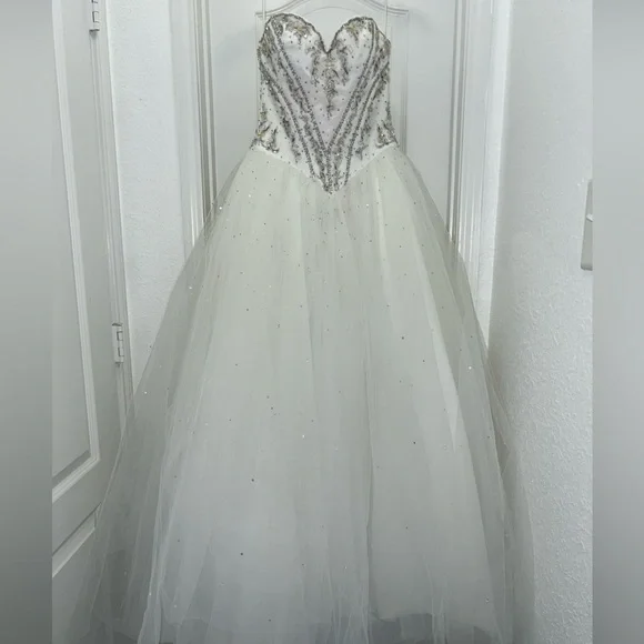 Mori Lee Beaded Ball Gown Dress 3/4 Sweetheart Corset Tulle – Formal/Quinceañera - Picture 2 of 10